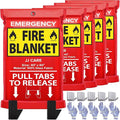 JJ CARE Fire Blanket – 5 Packs with Hooks and Gloves – 40" x 40" Emergency Fire Blanket for Home & Kitchen, High Heat Resistant Fire Suppression Blankets for Home Safety, Kitchen, and Camping