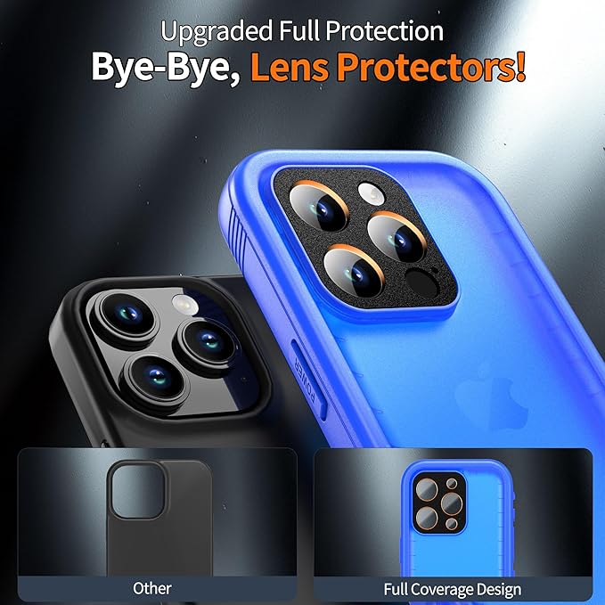 Cozycase for iPhone 15 Pro Max Waterproof Shockproof Dustproof Case - Heavy Duty/360 Full Body/Military Grade/Protective/Rugged 【8FT Drop Proof】 Built in Screen/Camera Protector with Lanyard Blue