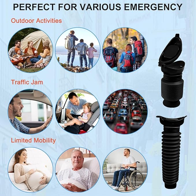 Pee Bottles for Men, Portable Urinal for Men, Collapsible Urine Bottle 750ML, Car Urinals for Men and Women, Emergency Urinal Shrinkable Pocket Toilet for Travel, Camping, Traffic Jam, Road Trips