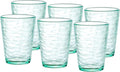 KLIFA- RIPPLE- 16 ounce, Set of 6, Acrylic Tumbler Drinking Glasses Cups, BPA-Free, Stackable Plastic Drinkware, Dishwasher Safe, Green