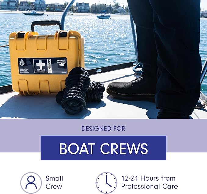 Adventure Medical Kits Marine Series Medical Kit - 1500 - Boat First Aid Kit For Small Crews 24 Hours From Care - Includes Emergency Medical Supplies Like Bandages, Medicine, Guide Book & More