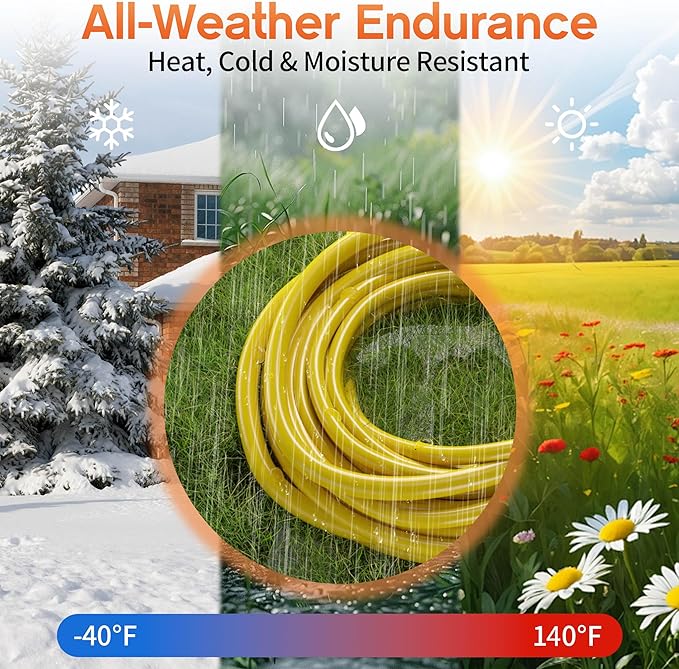 10 ft 12 Gauge Heavy Duty 3 Outlet Extension Cord Splitter with Indicator, Waterproof Outdoor Extension Cord with Multiple Outlets, 15A 1875W for Garden, ETL Listed, Flexible Yellow SJTW