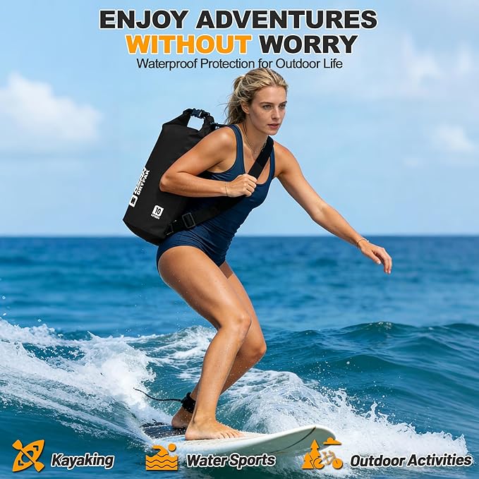 Waterproof Dry Bag, 5L/10L/20L/30L/40L Roll Top Lightweight Storage Backpack with Phone Case for Women & Men, Floating Waterproof Sack for Travel, Swimming, Kayaking, Paddle Board, Camping & Beach