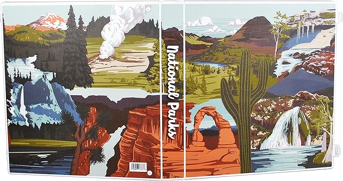 UniKeep National Parks Themed Case to Hold Park Brochures, Maps, and Pamphlets - Metal D-Ring Binder