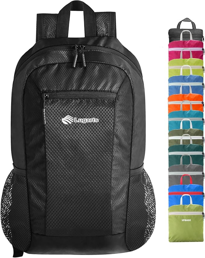VPBAGE 15L Water-resistant Hiking Daypack, Small Backpack Travel Outdoor, Lightweight Day Pack with Tool Loops
