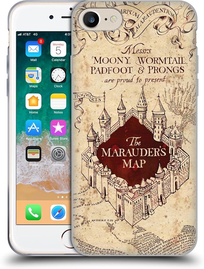 Head Case Designs Officially Licensed Harry Potter The Marauder's Map Prisoner of Azkaban II Gel Case [Military Grade Protection] Compatible with Apple iPhone 7/8 / SE 2020 & 2022