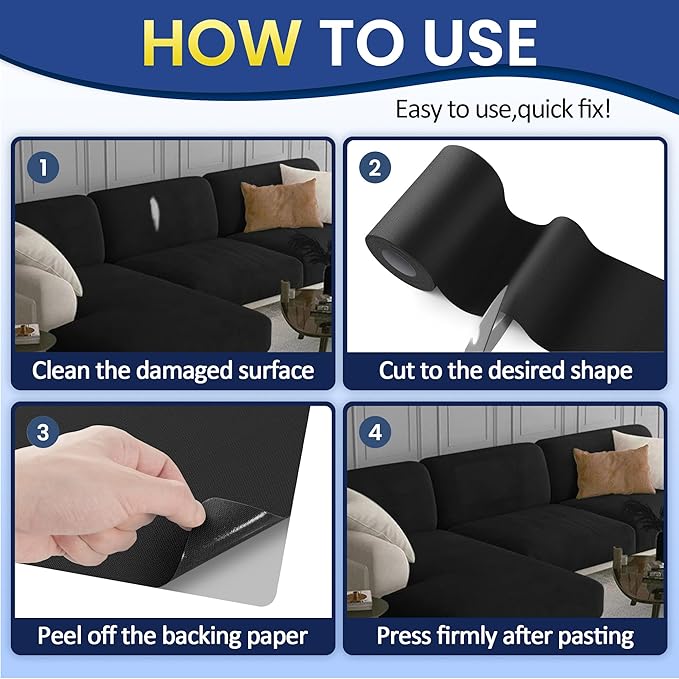 Self-Adhesive Canvas Repair Tape, 16" x 40" Waterproof Canvas Repair Patch, Fabric Patch Repairs Kit for Furniture, Tents, Sunbrellas, Boat Covers Awnings, Couches, Clothes, Bags White