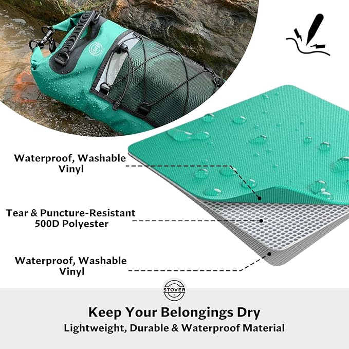 STOVER 5/10/25/30/40/55L Waterproof Dry Bag- Roll-Top Backpack w/Phone Case- Kayaking, Hiking, Camping, Boating- Men/Women