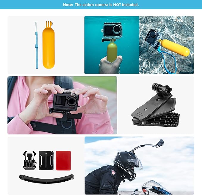AKASO 42 in 1 Action Camera Accessories Kit for EK7000/EK7000 Pro/Brave 4/Brave 4 pro/Brave 7 LE/Brave 7/Brave 8/V50X/V50 Pro/V50 Elite/GoPro Hero 13 12 11 10 9