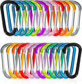 24pc Aluminum Carabiner Clip D Ring, Keychain Spring Hook,Small Carabiners Set for Outdoor Camping Fishing Hiking Car