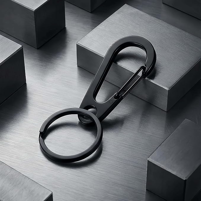 Stainless Steel Carabiner Keychain, Quick Release Heavy Duty Key Clip for Purse, Car, Motorcycle, Key Chain Rings Kit