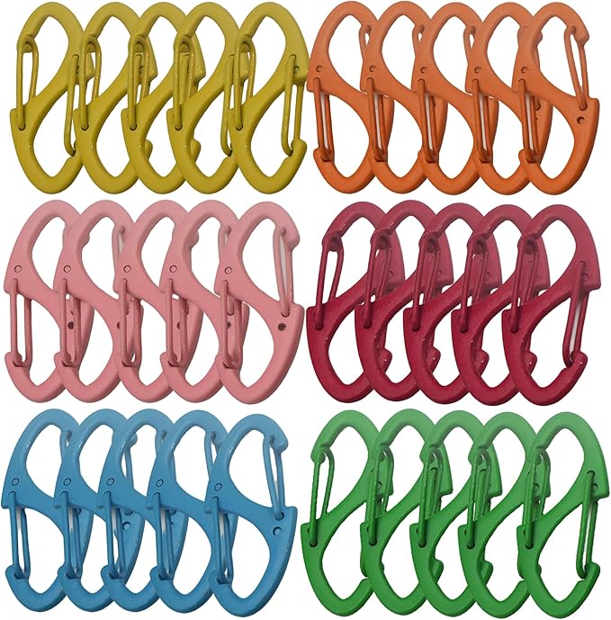 Small Carabiner Clips 1.6 inch(41mm) Metal Double Sided Spring Gate Snap Hooks Keychain Clasp Accessories