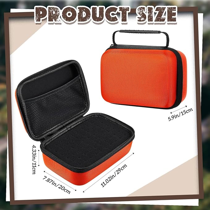 Relaxweex EVA Hard Case with Customizable Foam 11 x 7.8 x 4.3 Inch Protective EVA Carrying Case Shockproof Outdoor for Camera, Digital Products, Electronic Instruments with Knife, Orange