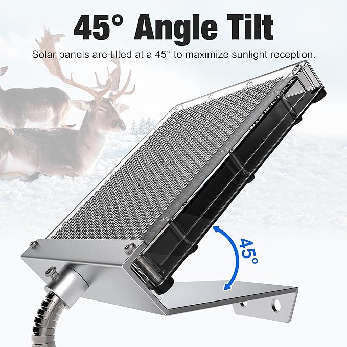 12V Solar Panel Battery Charger for Deer Feeder, 1.7W Waterproof Solar Panel with Mounting Bracket and Alligator Clips