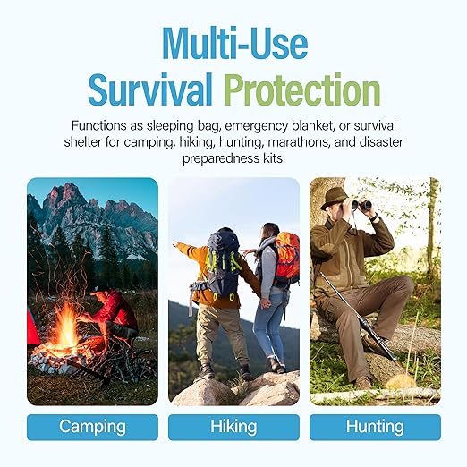 Ever Ready First Aid Mylar Rescue Blanket, Large Silver Thermal Sheet for Emergency and Survival, 54” x 84”