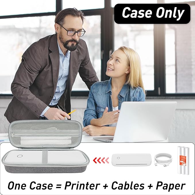 Klawdsky Hard Portable Printer Case Compatible with Aixiqee Wireless Printer A80/Gutherren A81/Minzhi Portable Thermal Printer A80,Shockproof Scratch Resistant(Case Only) (Large)