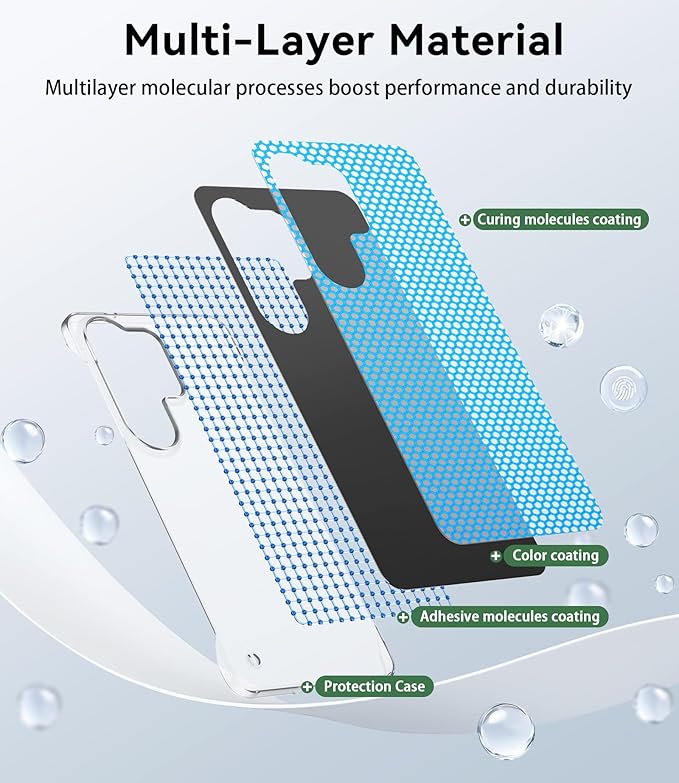 GRECAZO Slim Borderless for Samsung Galaxy S26 Phone Case 6.3"(2026) Ultra-Thin Lightweight Frameless Matte Hard PC Cover Case with Pull Ring Minimalist Non Slip Rope-Black