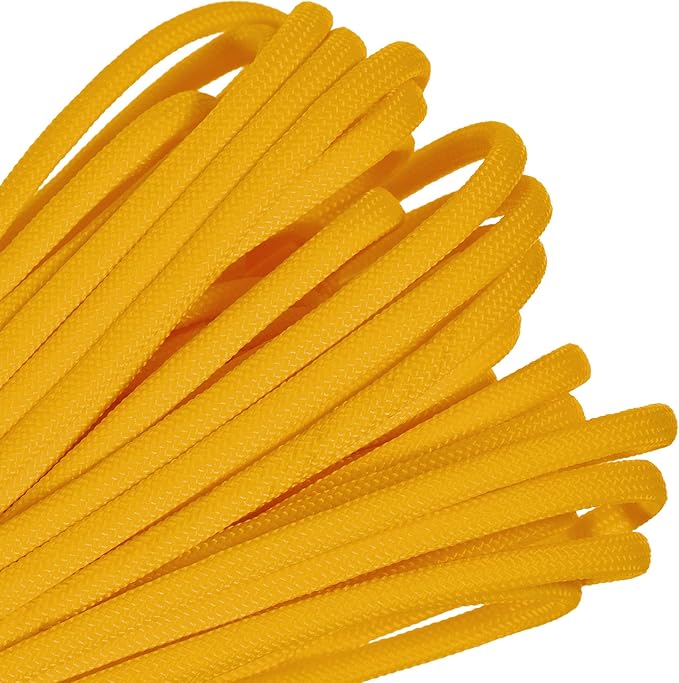 Paracord Planet Solid Color 550lb Paracord – 7 Strand Type III Nylon Cord for Indoor and Outdoor Tasks – Yellow (10 ft)