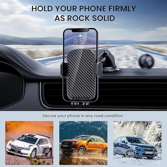 Qifutan Universal Car Phone Holder Automobile Cell Phone Holder Car Mount for iPhone Universal Car Dashboard Mount Fit All Phones Cell Phone Camera Mounts