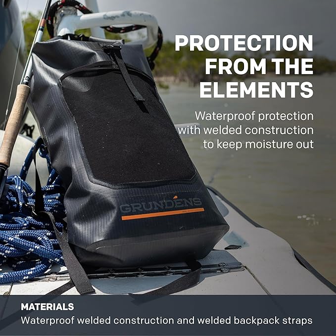 Grundéns Bootlegger Roll Top Backpack, Waterproof, 30L, Dark Navy