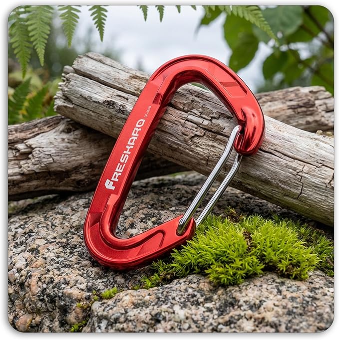 FresKaro 5pcs Nano Carabiner Clips, 8kN 1798lbs, Small Sturdy, Reliable Time-Tested Strong Spring Wiregate, Mini Size 2.37inch, Choice of 5colors