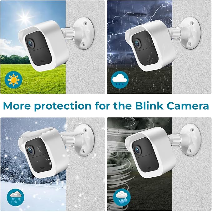 Blink Outdoor Camera Wall Mount Compatible with 2K+ & 4th Gen,3 Pack Weatherproof Protective Housing,360 Degree Adjustable with Blink Sync Module Core Outlet Mount for Blink Camera System