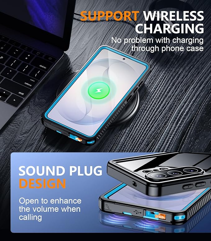 Temdan Designed for Samsung Galaxy S26 Ultra Case Waterproof, Built-in Lens & Screen Protector Military Grade Shockproof Dropproof IP68 Underwater Full Body Phone Case for Galaxy S26 Ultra 6.9"-Blue