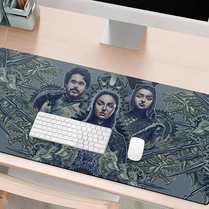 Head Case Designs Officially Licensed HBO Game of Thrones Robb, Sansa, Arya Graphic Art 37.4 x 15.75 x 0.16 inches (900 x 400 mm) - XL Gaming Office Desk PC Keyboard Mouse Mat Pad