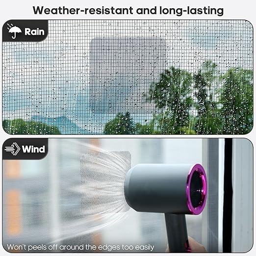 Secopad 14 Sheets Window Screen Patches Repair Kit, Grey/Black 3 Sizes Window Screen Repair Kit for Mesh Screen Door, Strong Adhesive Fiberglass Quick Screen Repair Tape