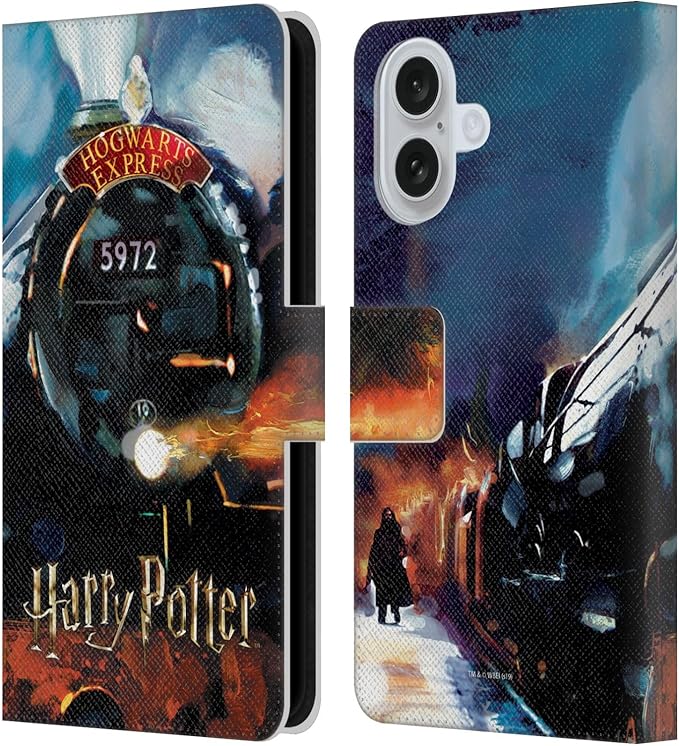 Head Case Designs Officially Licensed Harry Potter Hogwarts Express Prisoner of Azkaban II Leather Wallet Case Compatible with Apple iPhone 16