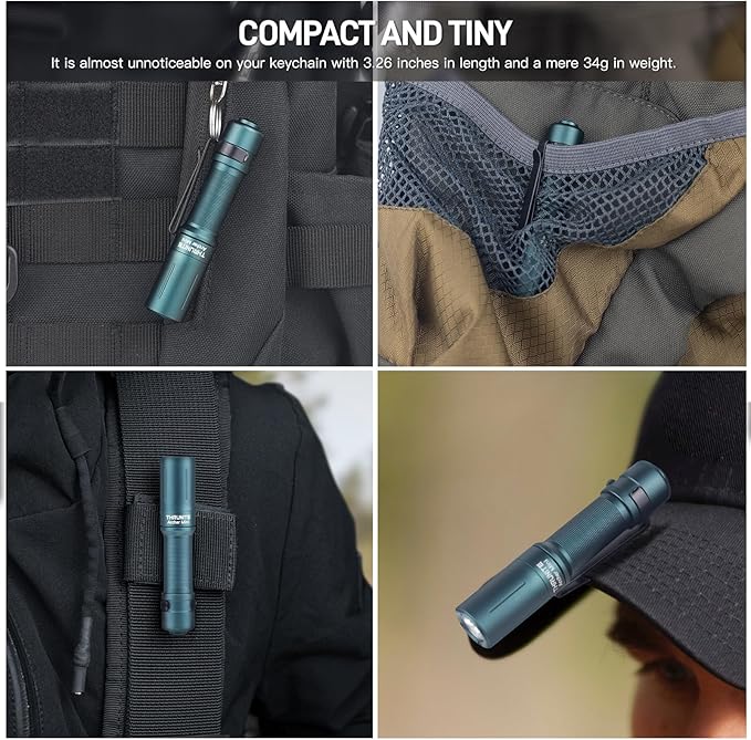 ThruNite Archer Mini Pocket EDC Pen Flashlight, USB-C Rechargeable Mini LED Flashlights, 405 Lumens Slim Pen Light with Clip for Inspection, Everyday Carry and Emergency Use - Blue Cool White