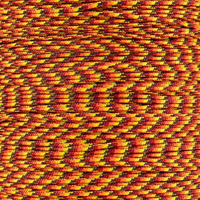 Paracord Planet 325 Paracord – 3 mm Type II Nylon Parachute Cord with 3 Inner Strands (Firecracker, 250ft)