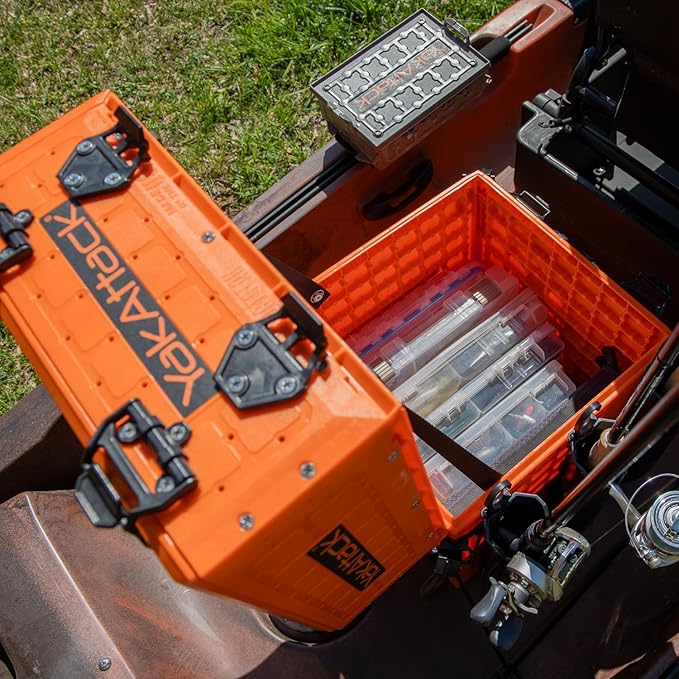 YakAttack ShortStak Upgrade Kit for BlackPak Pro | 13" x 13" – Orange | Stackable Kayak Crate Add-On with GridLoc Panels, Hinges & Latches | Not Standalone | Made in USA