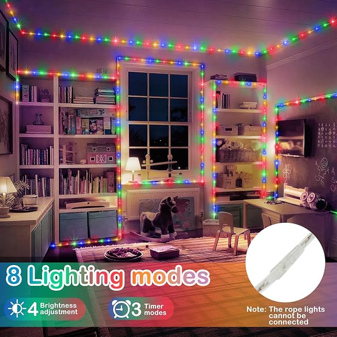 KNONEW 328FT 1000LED Rope Lights for Outside,Outdoor String Lights Waterproof 8 Modes Clear Tube Light for Indoor,Bedroom,Wedding,Garden,Patio,Christmas,Tree,Rv,Holiday Decoration(Multicolor)