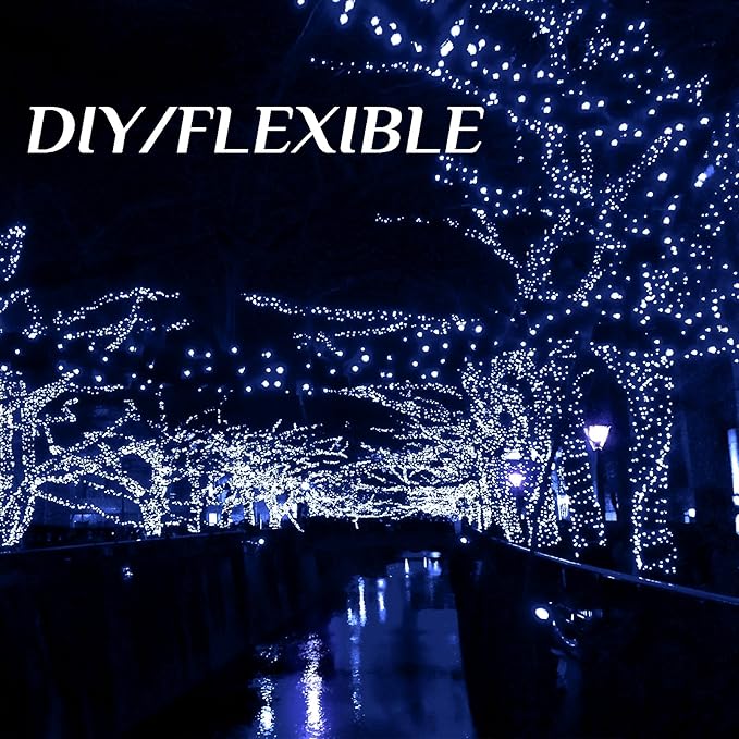 2-Pack Solar String Lights for Outside, 400 LED 144Ft Solar Fairy Lights for Outside Waterproof with 8 Modes, Solar Lights Outdoor for Patio Tree Christmas Party Wedding Decor(Cold White)