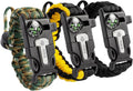 HR8 Paracord Survival Bracelet (3 Pack) – Adjustable Paracord Bracelets, Hunting Gear with Fire Starter, Compass, Whistle & 12ft 550 Cord – Camping & Hunting Essentials (Black, Camo, Yellow)