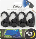 Nite Ize NCJ-01-4R3 CamJam Tie Down Rope Carabiner Clip, Cord Tightener 4-Pack, 4 Count