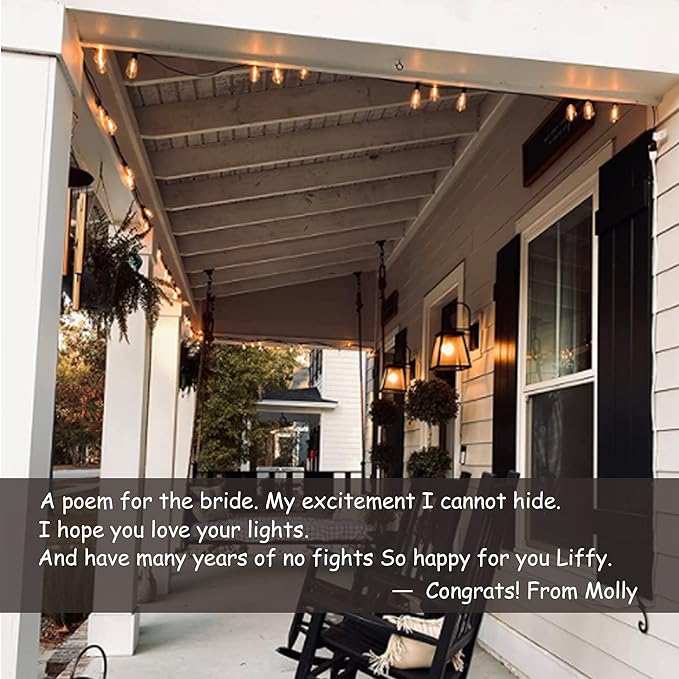 DAMAING Outdoor String Lights 200FT Waterproof, Patio String Light with 104 Edison LED Bulbs - Shatterproof, Connectable Hanging Lights for Outside Backyard, Porch Party Wedding - 2x100FT White Cable