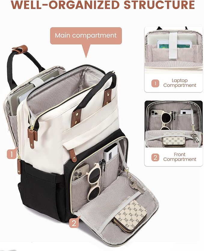 LOVEVOOK Laptop Backpack for Women, 15.6'' Waterproof Nurse Bag Teacher Work Backpack Purse for Women, Travel Computer Backpack for College Office Business Ladies