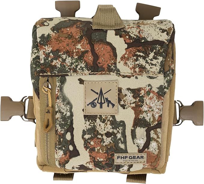 FHF Gear FOB Bino Pouch – Magnetic Binocular Case with MOLLE, Fleece Lining & Wind Indicator Storage for Hunting & Field Use