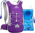 Hiking Backpack for Women & Men, Hydration Backpack with 2L Water Bladder for Running, Hiking, Cycling, Climbing, Camping, Biking (Purple)