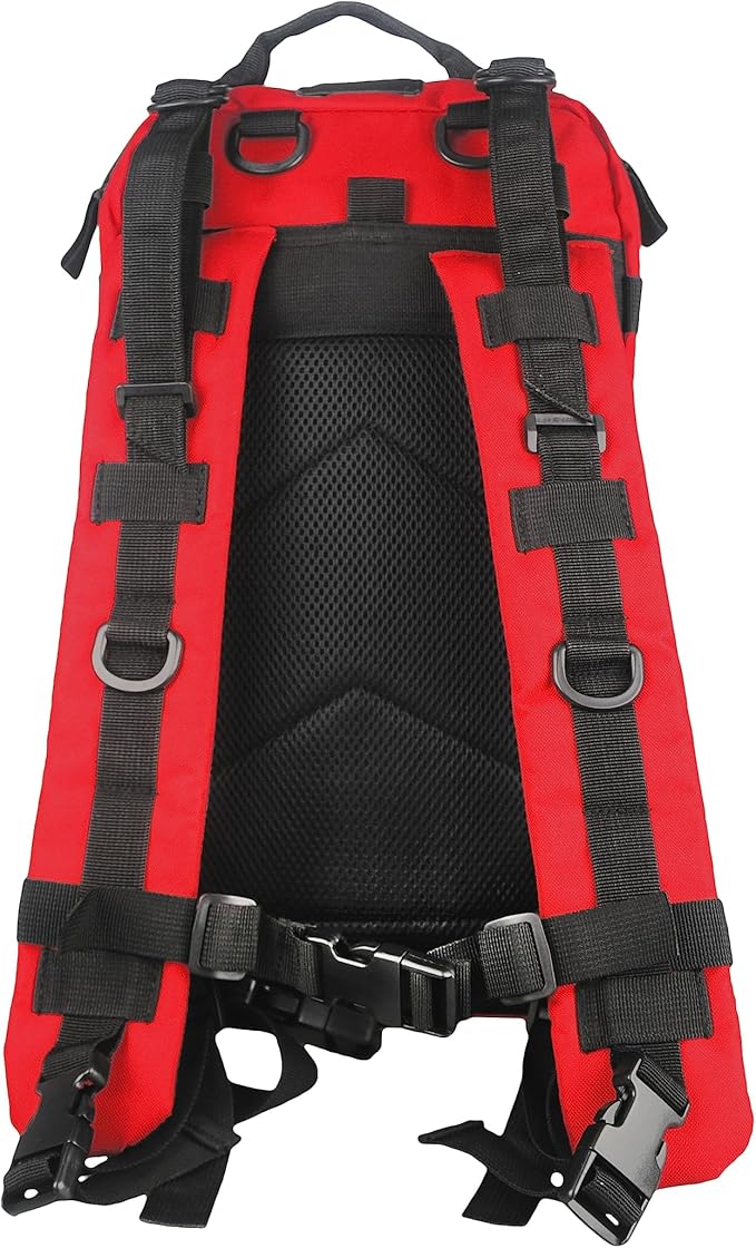Lightning X Stocked EMS/EMT Trauma & Bleeding First Aid Responder Medical Backpack + Kit + Pouches - RED