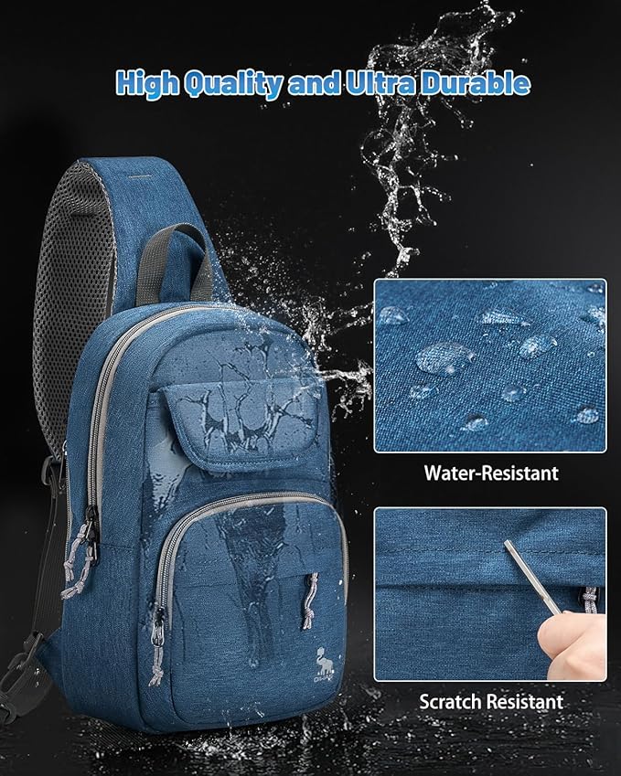 OIWAS Sling Bag Crossbody Backpack for Men, One Strap Backpack Hiking Daypack Chest Bag for Women