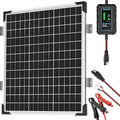 SUNAPEX 50W 12V Solar Battery Charger Maintainer, Waterproof Solar Panel Trickle Charger with Controller for Car, Motorcycle, Boat, Marine, RV, Trailer, Tractor,Truck, etc