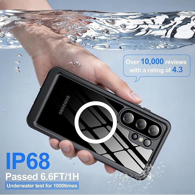 ANTSHARE IP68 Waterproof Case for Samsung Galaxy S26 Ultra [2026] - MagSafe Compatible, Built-in Screen/Lens Protector - Shockproof Full Body Protection for Swimming/Outdoor, Blue/Clear