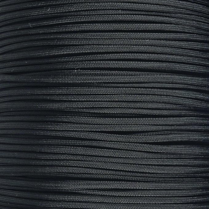 Paracord Planet Solid Color 550lb Paracord – 7 Strand Type III Nylon Cord for Indoor and Outdoor Tasks – Black (50 ft)