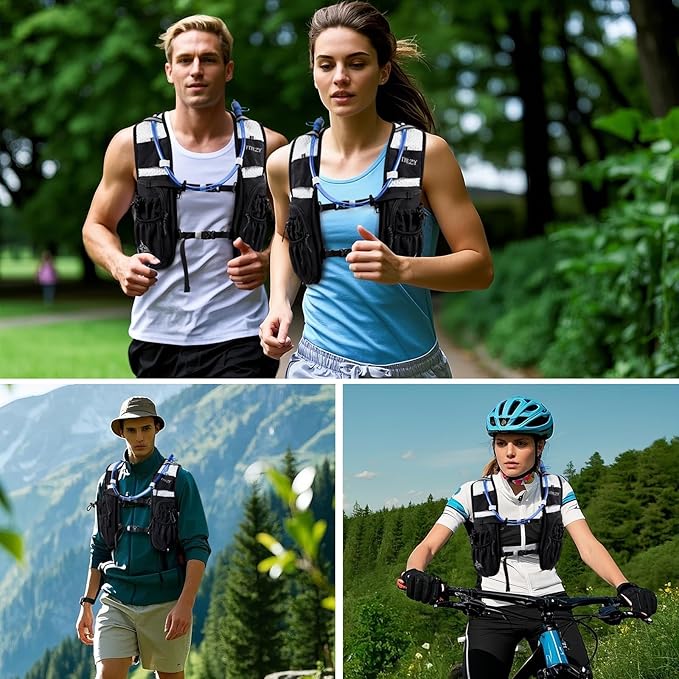 ITIEZY Running Vest for Women Men, 5L Hydration Backpack Lightweight Running Water Vest with Leak-Proof Bladder Sleeve for Marathon, Trail, Cycling, Hiking, Jogging