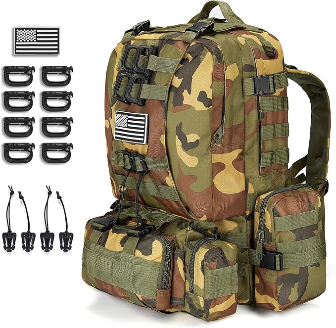 Large Military Tactical Backpack for Men, 40-50L Backpacks for Women, Bug out Bag Army 3 Days Assault Pack Bags Rucksack with Molle System