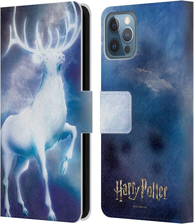 Head Case Designs Officially Licensed Harry Potter Stag Patronus Prisoner of Azkaban II Leather Wallet Case Compatible with Apple iPhone 12 / iPhone 12 Pro
