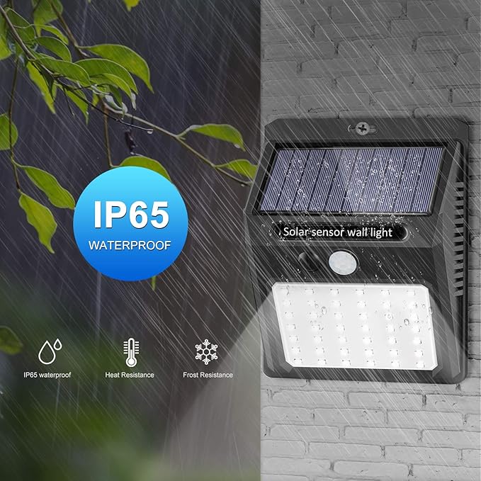 Solar Lights Outdoor [6Pack/3Modes], Solar Security Lights Solar Motion Sensor Lights Waterproof Outdoor Lights for Garden Fence Patio Garage